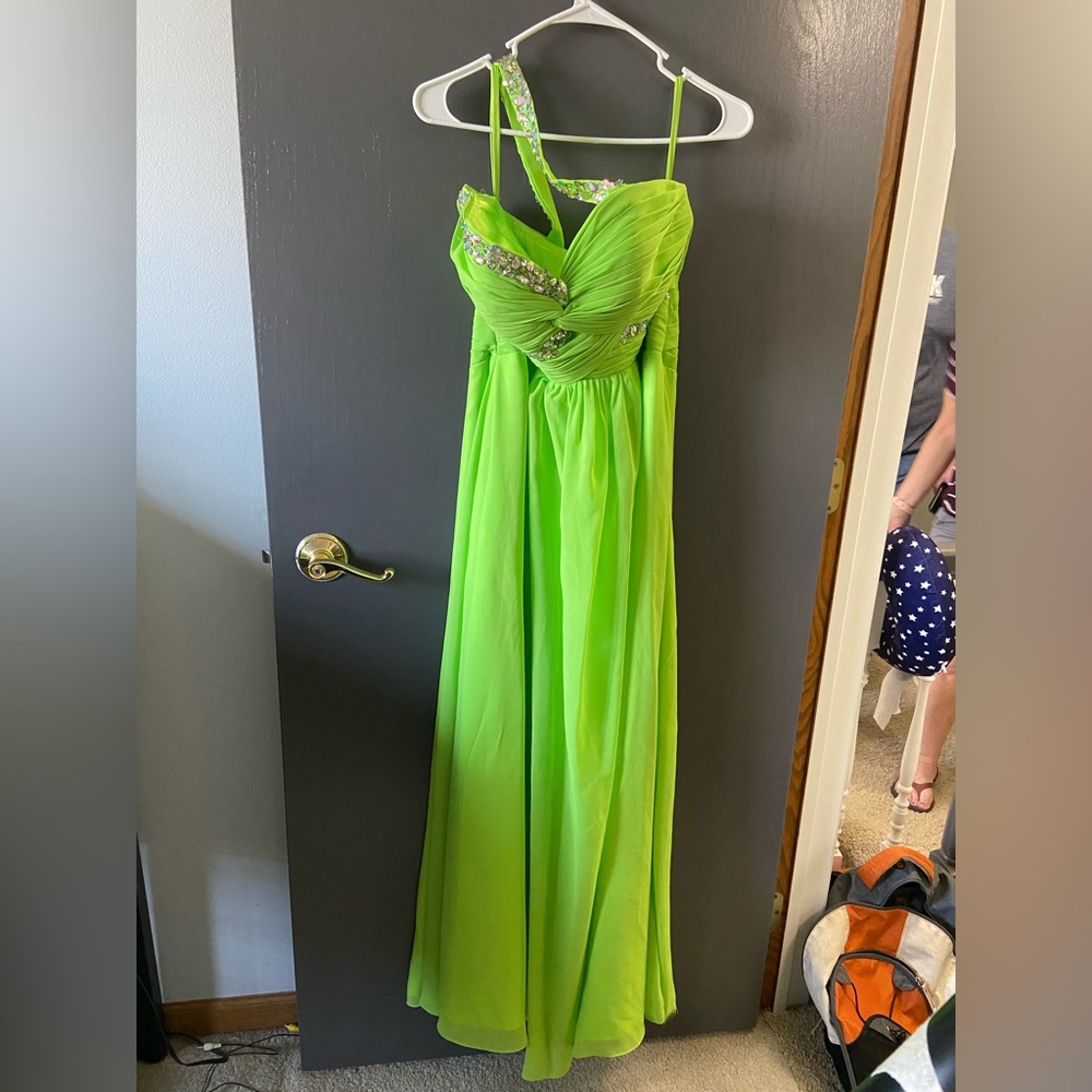 Custom Made Lime Green Chiffon Prom/Pageant/Bridesmaid Dress